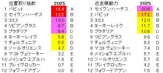 2025　京都記念　位置取り指数